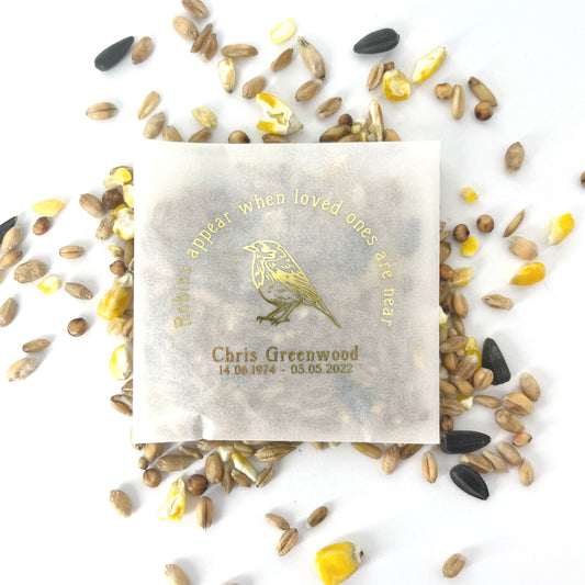 Wild Bird Seed Memorial Seed Packet Favours