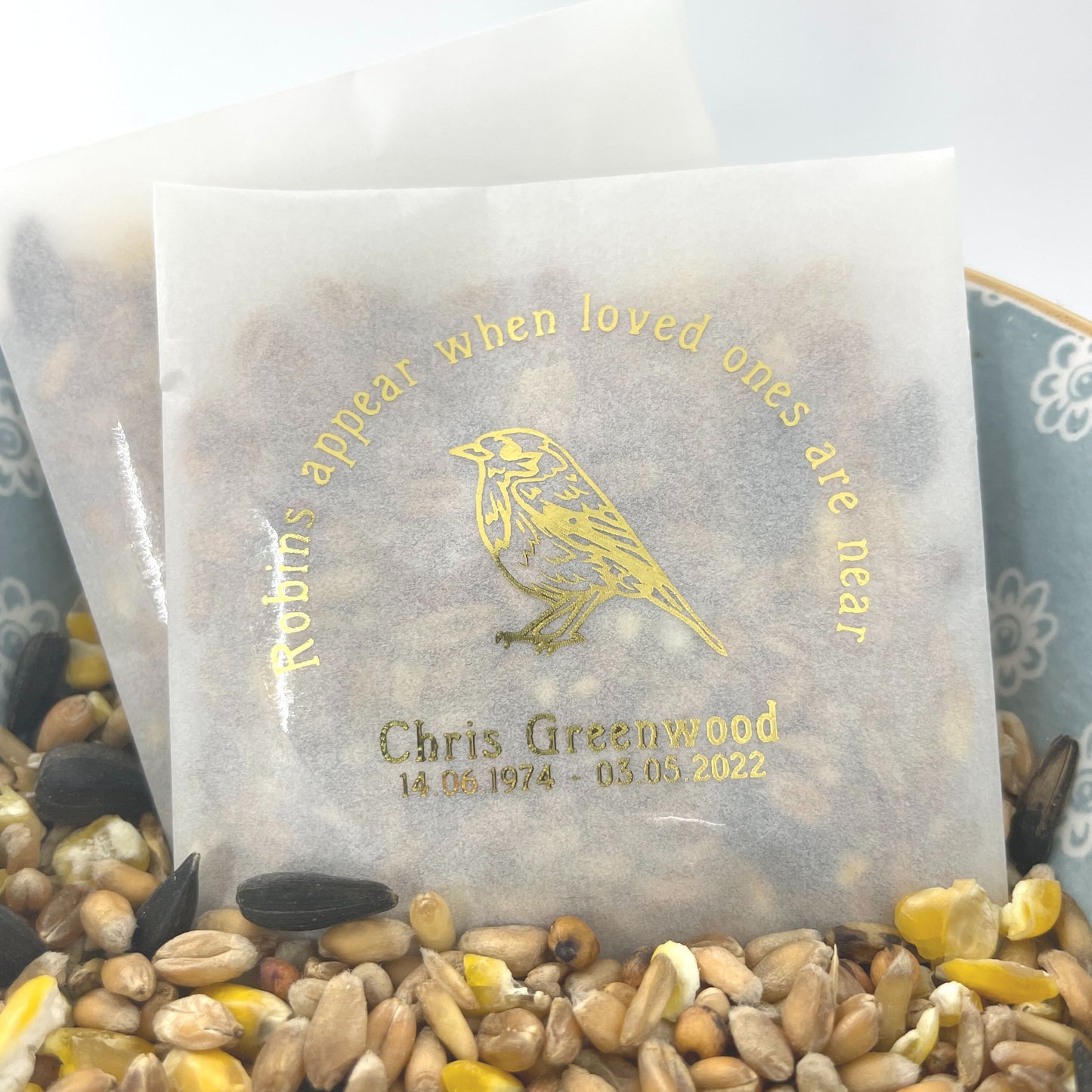 Wild Bird Seed Memorial Seed Packet Favours