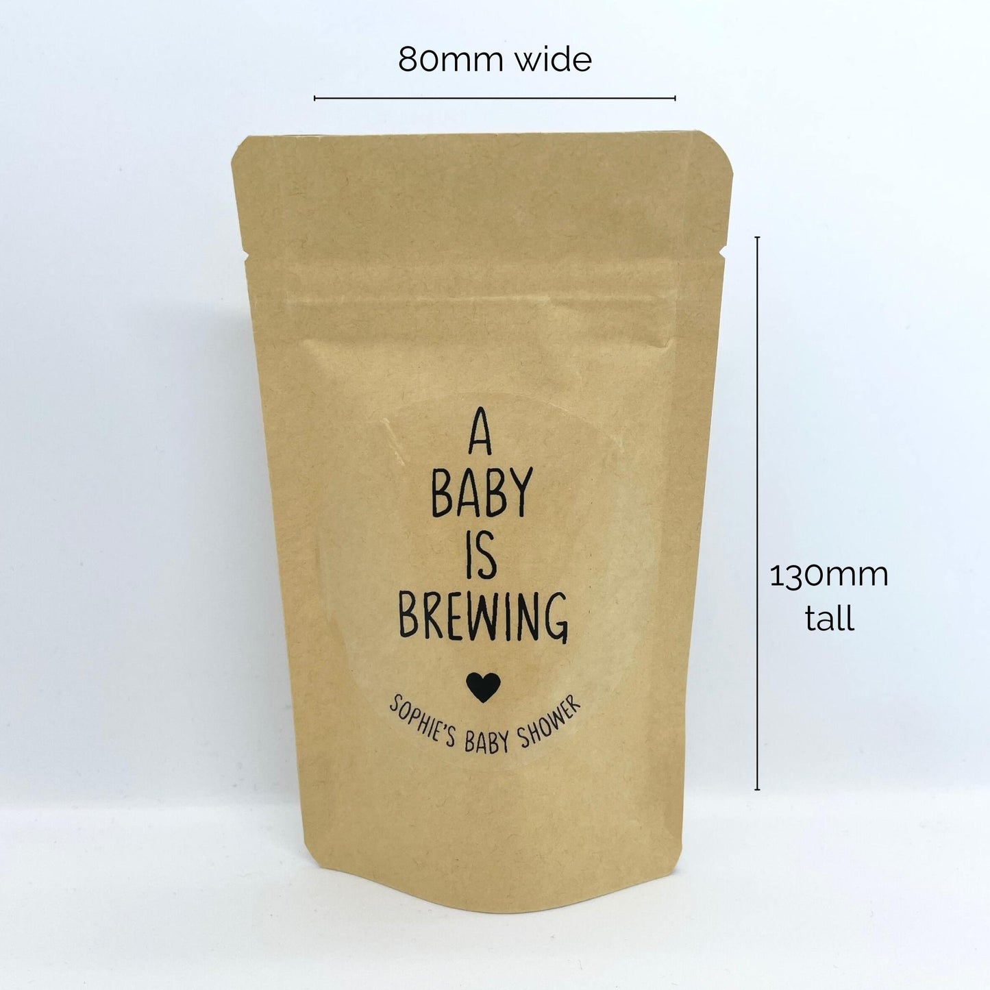 Custom Resealable A Baby Is Brewing Coffee Pouch Party Favours