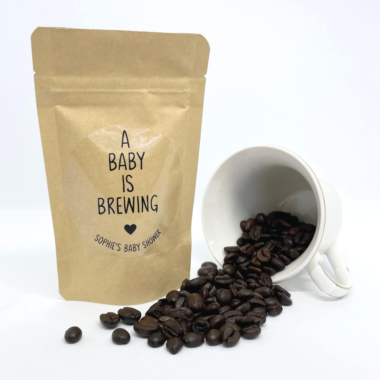 Personalised A Baby Is Brewing Fresh Ground Coffee Pouch Favours