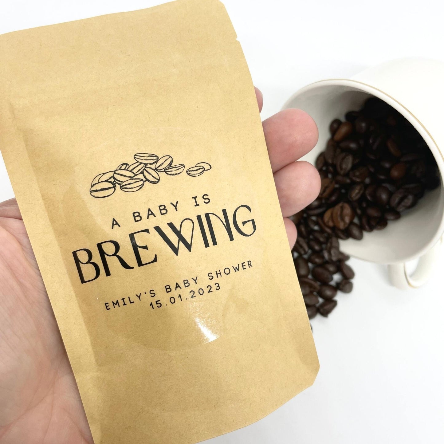 Customised Grounds For Celebration Paper Coffee Pouch Favours