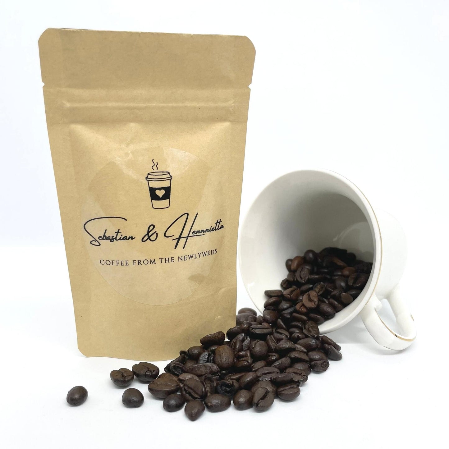 Personalised Love Is Brewing Ground Coffee Favour Bags