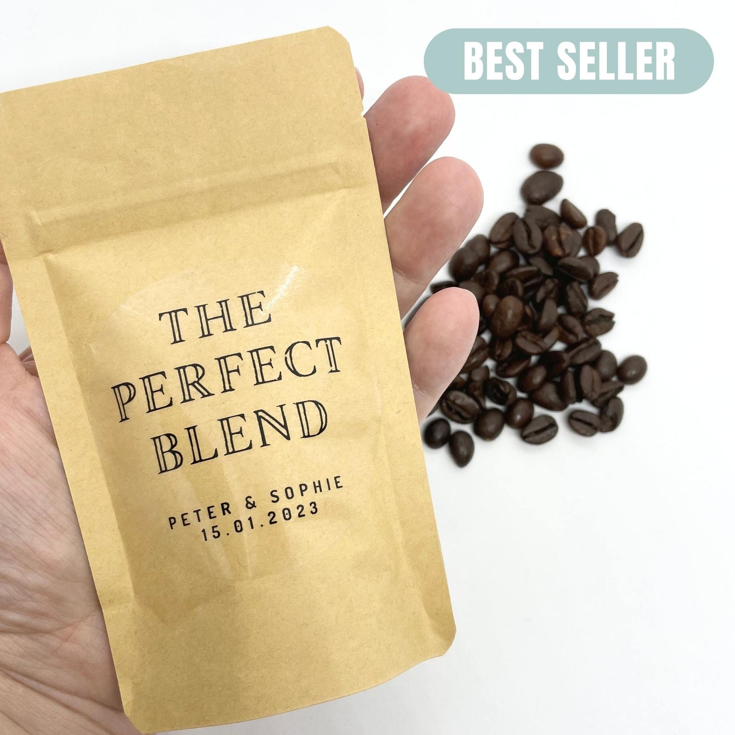 The Perfect Blend Resealable Coffee Pouch Wedding Favours