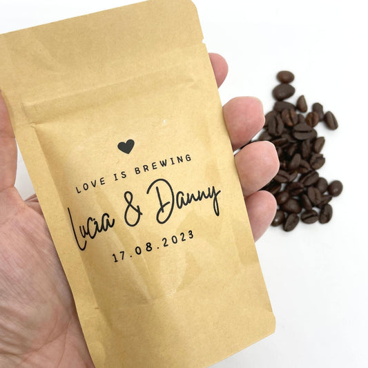 Unique Coffee Bean Wedding Favour Pouches