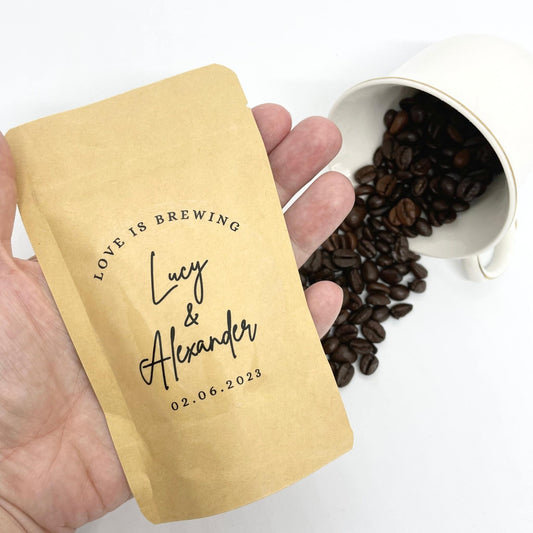 Love Is Brewing DIY Fillable Coffee Favour Bags