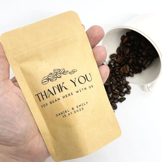 Personalised Thank You For Bean Here Guest Coffee Favours