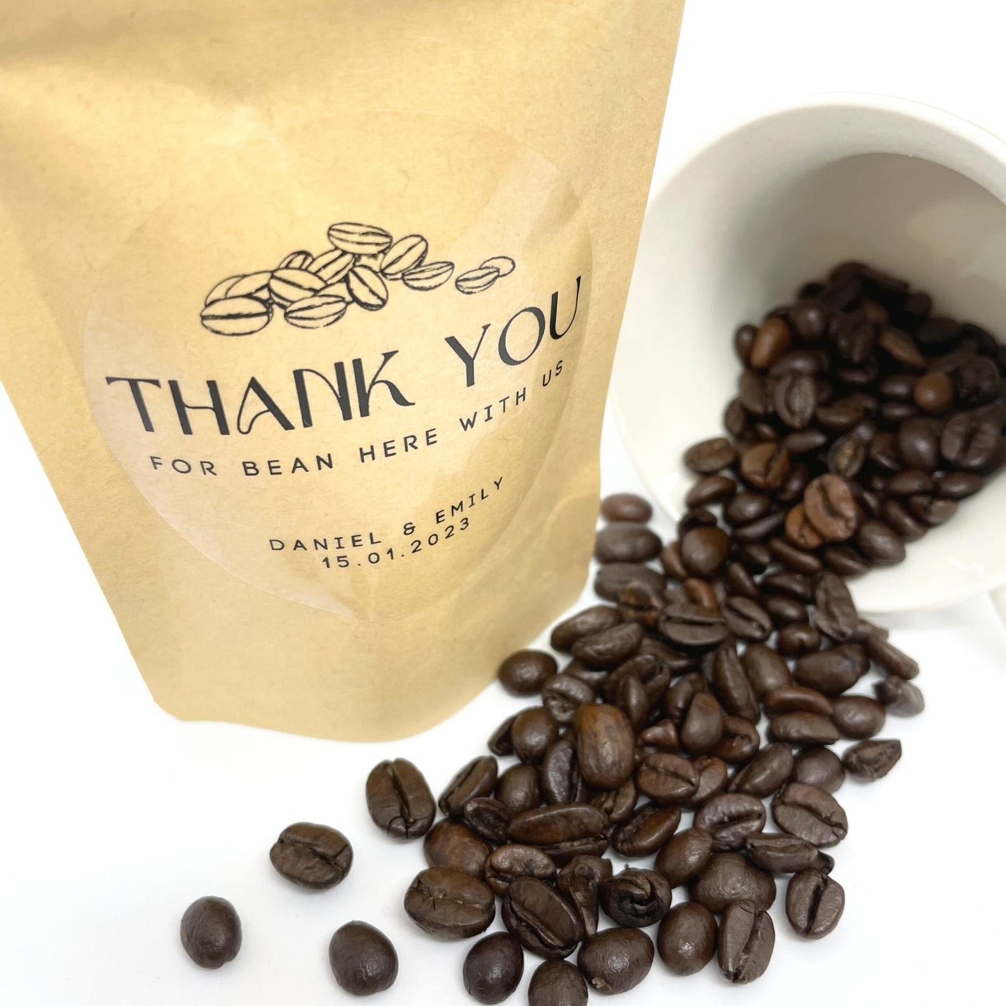 Personalised Thank You For Bean Here Guest Coffee Favours