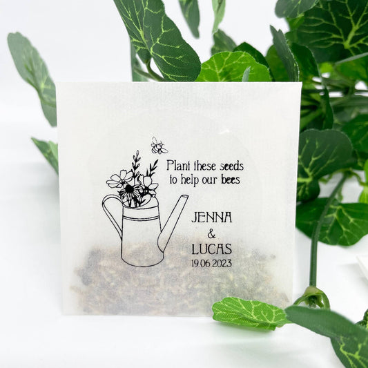 Customised Help Our Bees Wildflower Favours