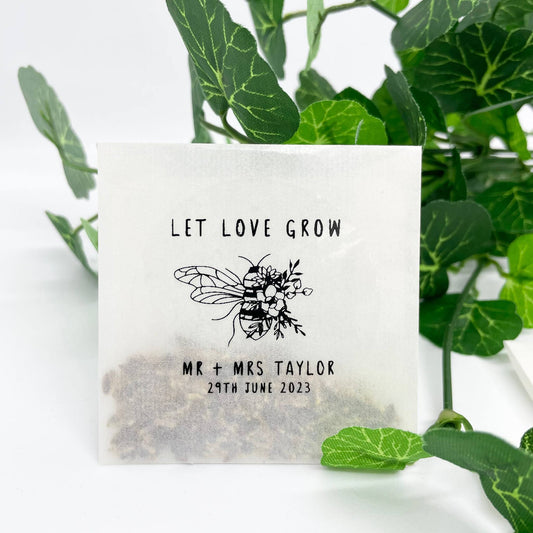 Personalised Let Love Grow Wildflower Seed Favours