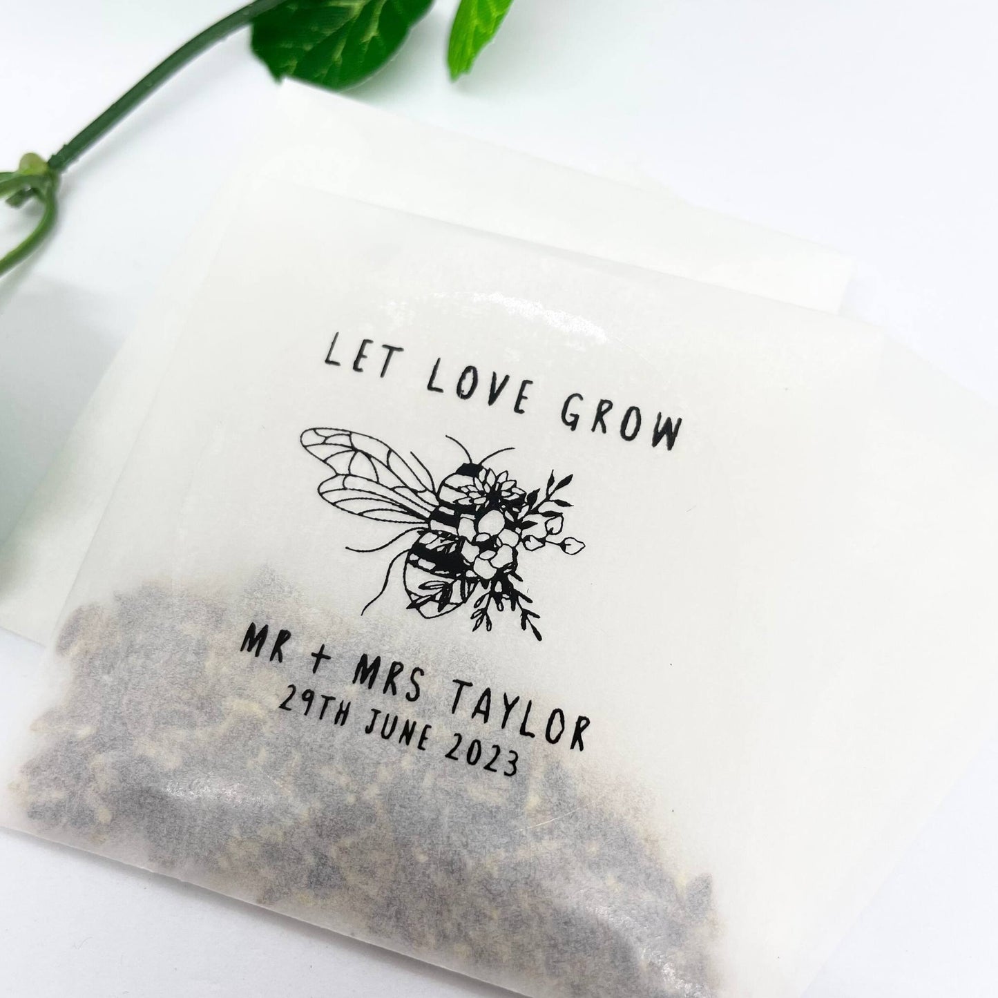 Personalised Let Love Grow Wildflower Seed Favours