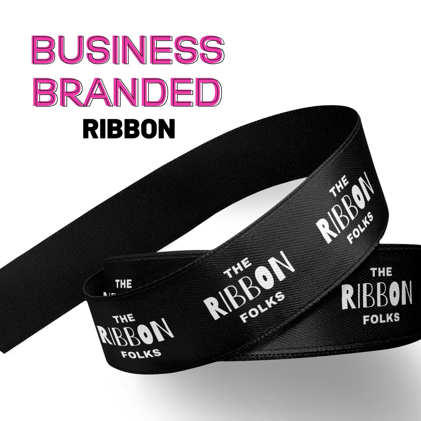 Personalised Logo Branded Satin Ribbon 15mm or 25mm Width