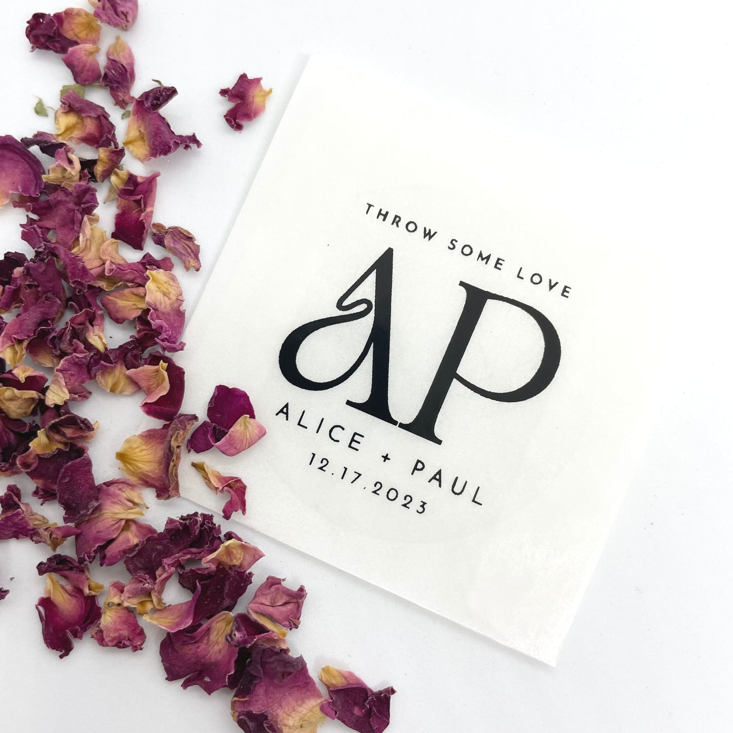 Personalised Dried Wedding Party Confetti Packets