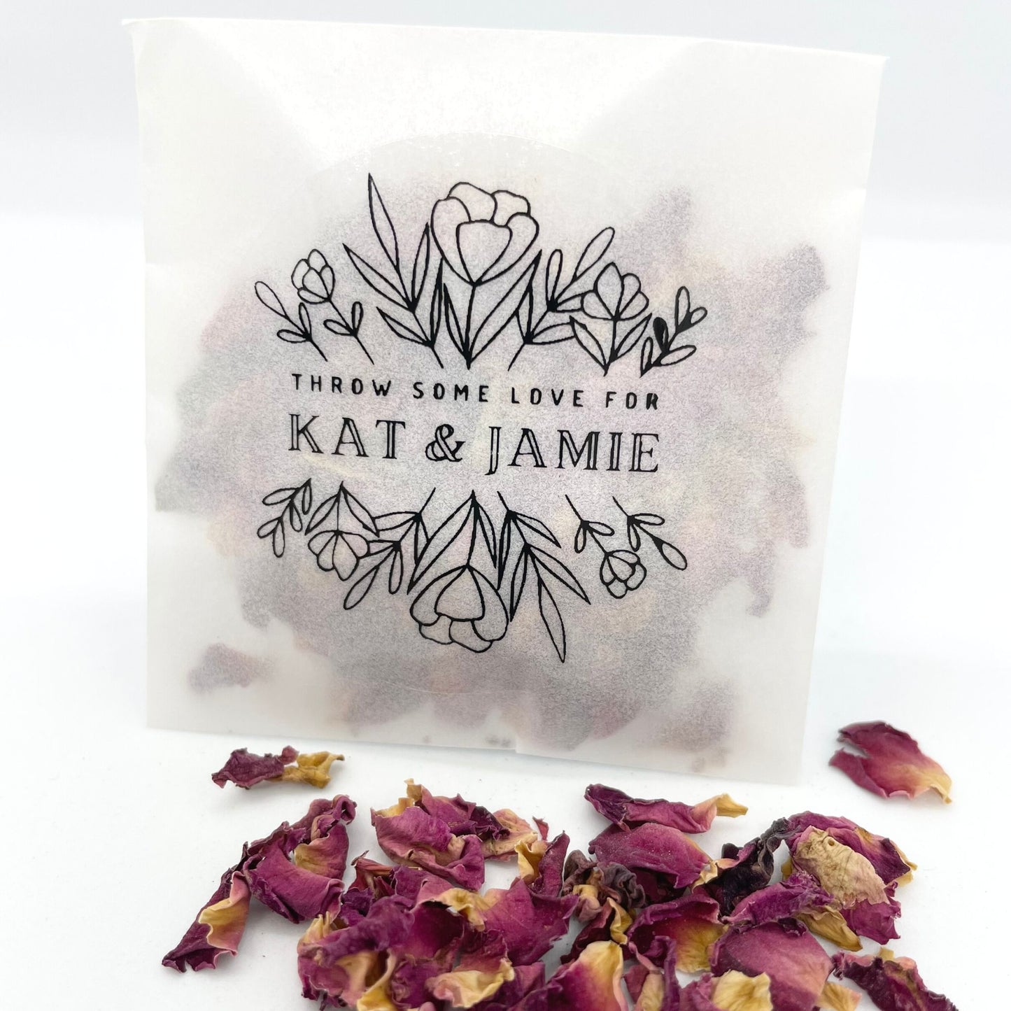 Handmade Premium Real Petal Frosted Confetti Bags