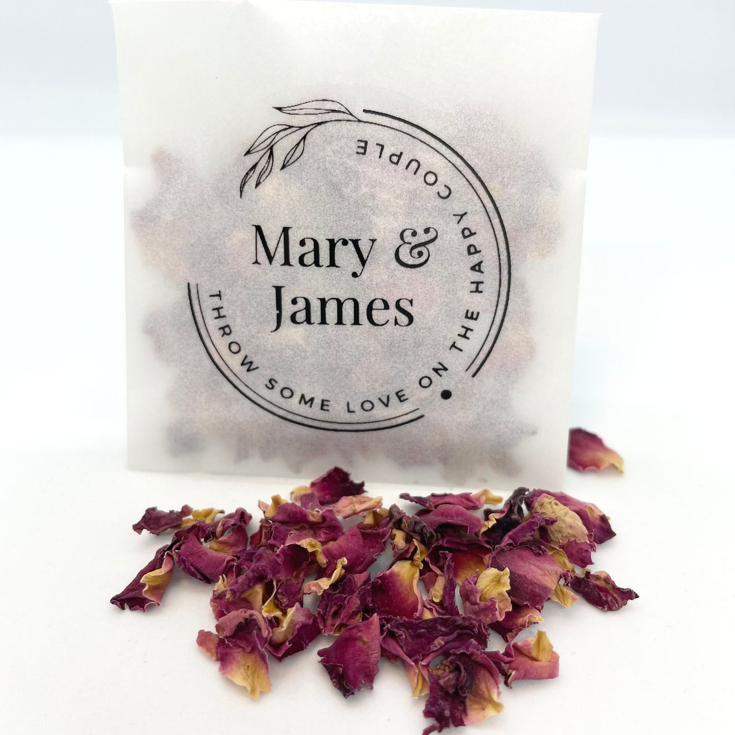 Personalised Burgundy Real Rose Petal Wedding Confetti